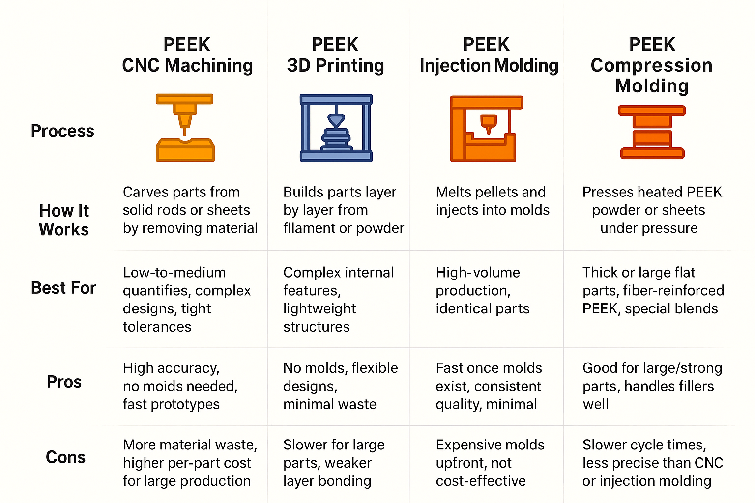 Comparing Manufacturing Methods for PEEK