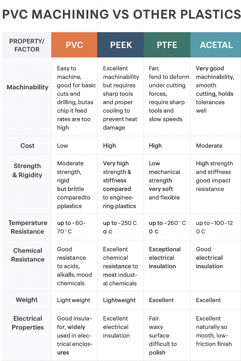 PVC Machining VS Other Plastics