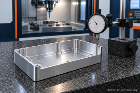 Illustrative thin wall aluminum enclosure and inspection indicator.