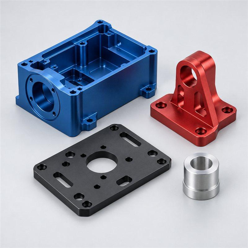 Silver and colored anodized component examples