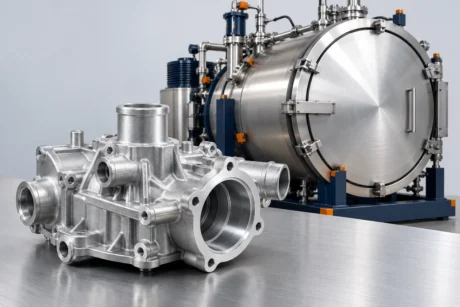 Conceptual aluminum fluid housing and closed vacuum impregnation chamber.